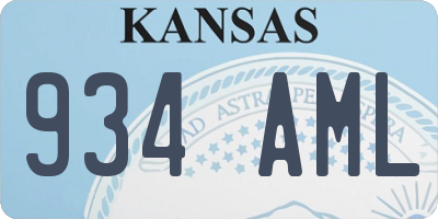 KS license plate 934AML