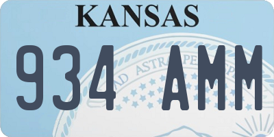 KS license plate 934AMM