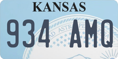 KS license plate 934AMQ