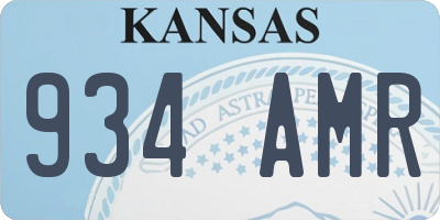 KS license plate 934AMR