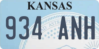 KS license plate 934ANH