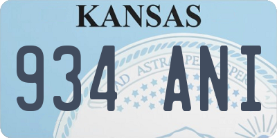 KS license plate 934ANI