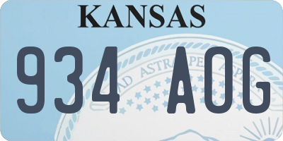 KS license plate 934AOG