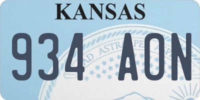 KS license plate 934AON