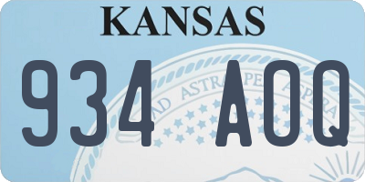 KS license plate 934AOQ