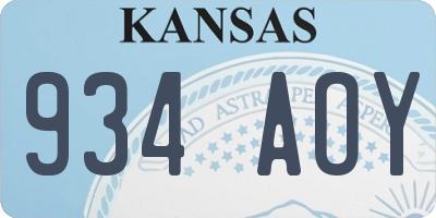 KS license plate 934AOY