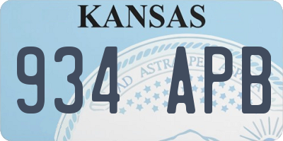 KS license plate 934APB