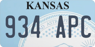 KS license plate 934APC