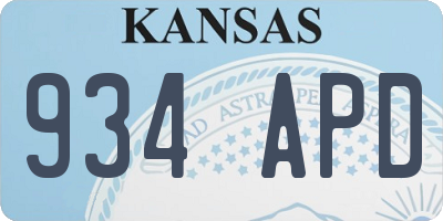 KS license plate 934APD