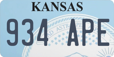 KS license plate 934APE