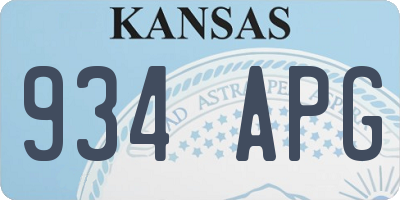 KS license plate 934APG