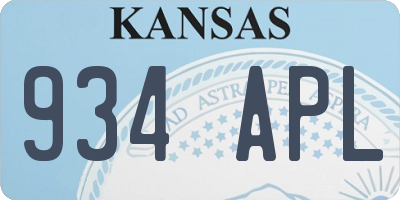 KS license plate 934APL