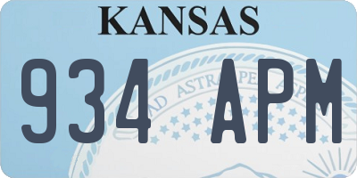 KS license plate 934APM