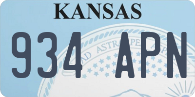 KS license plate 934APN