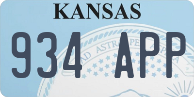 KS license plate 934APP