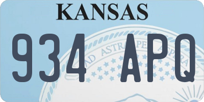 KS license plate 934APQ