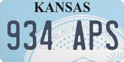 KS license plate 934APS