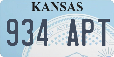 KS license plate 934APT