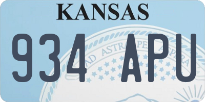 KS license plate 934APU