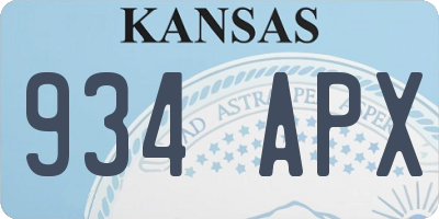 KS license plate 934APX