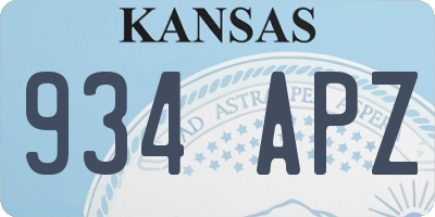 KS license plate 934APZ