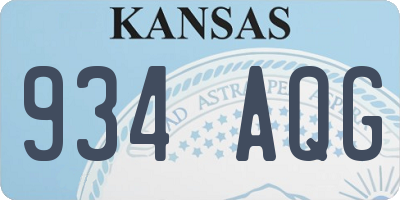 KS license plate 934AQG