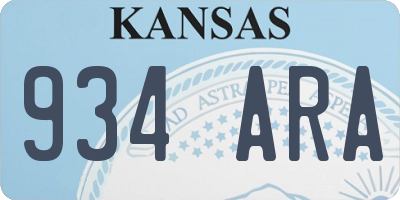 KS license plate 934ARA