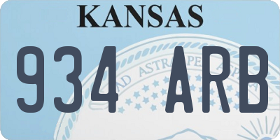 KS license plate 934ARB