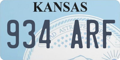 KS license plate 934ARF