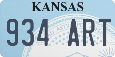 KS license plate 934ART