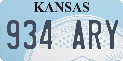 KS license plate 934ARY