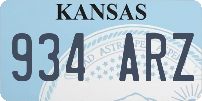 KS license plate 934ARZ