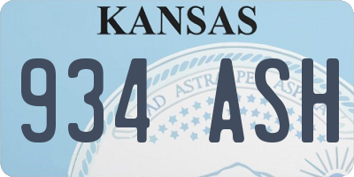 KS license plate 934ASH