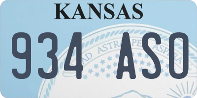 KS license plate 934ASO