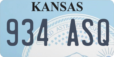 KS license plate 934ASQ
