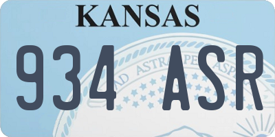 KS license plate 934ASR