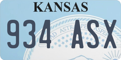 KS license plate 934ASX