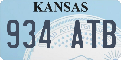 KS license plate 934ATB