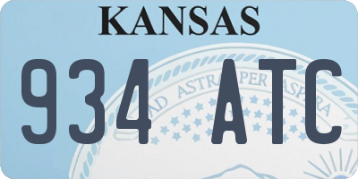 KS license plate 934ATC