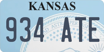 KS license plate 934ATE