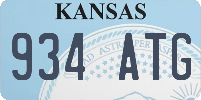 KS license plate 934ATG