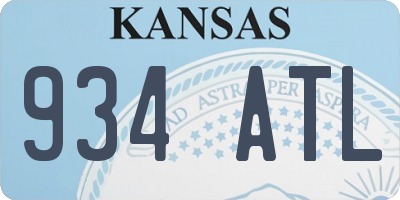 KS license plate 934ATL