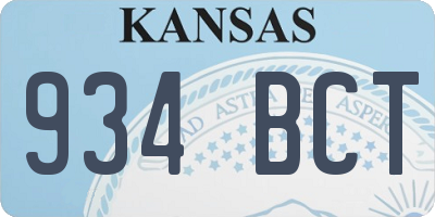 KS license plate 934BCT