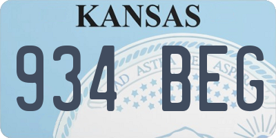 KS license plate 934BEG