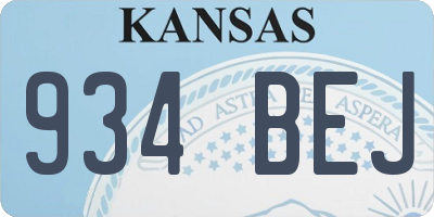KS license plate 934BEJ