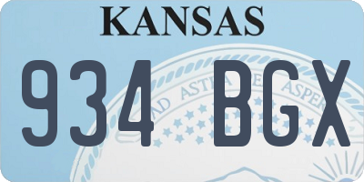 KS license plate 934BGX