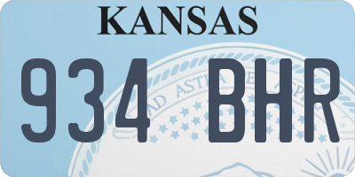 KS license plate 934BHR