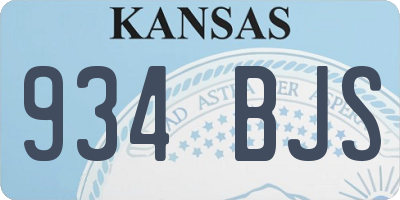 KS license plate 934BJS