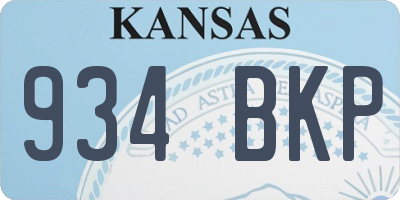 KS license plate 934BKP