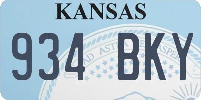 KS license plate 934BKY